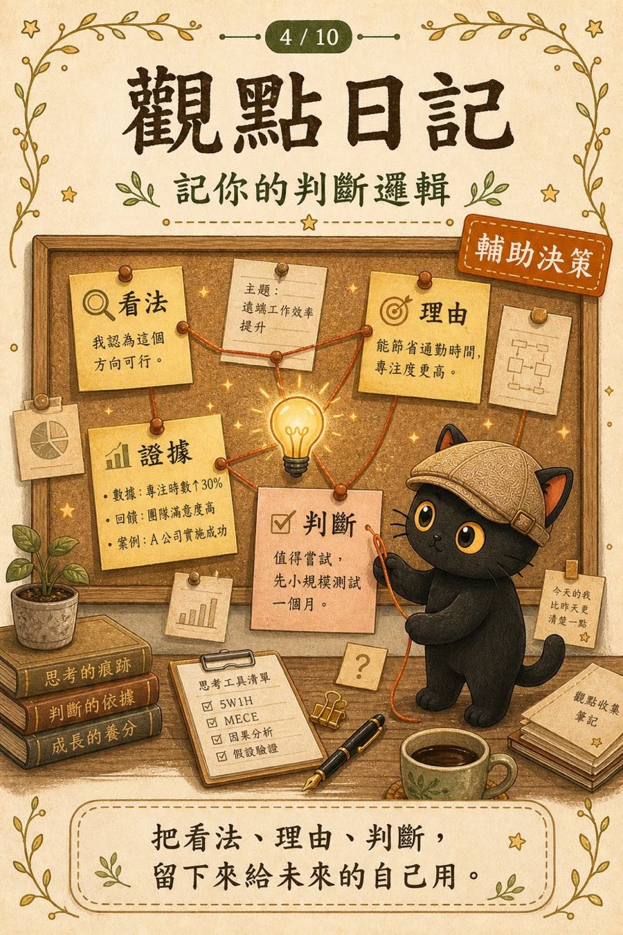 觀點日記：記你的判斷邏輯，看法、理由、證據、判斷