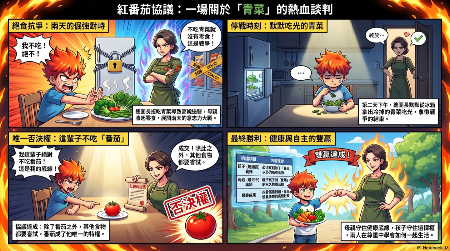 The same story is a four-panel comic made using NotebookLM infographics