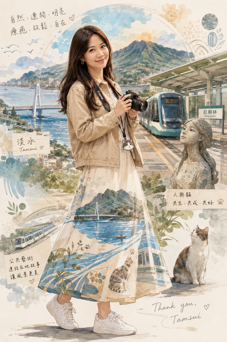 水彩風格人物形象照範例