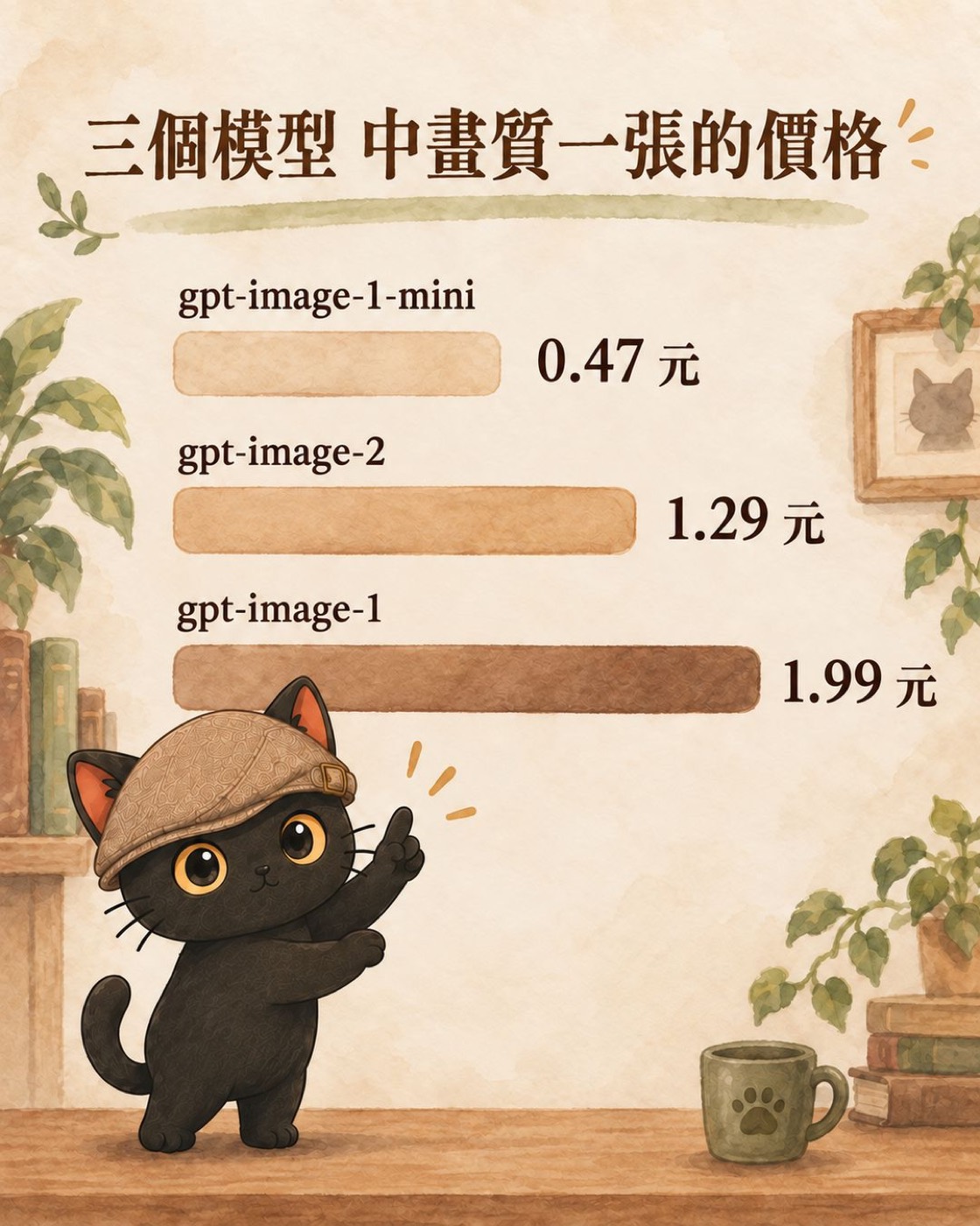 訂閱路徑生成的咪卡，戴米褐色低頂斜檐偵探扁帽
