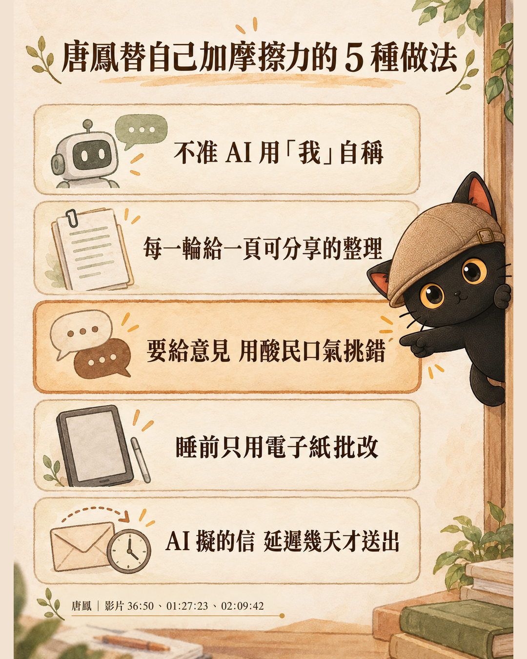 唐鳳替自己加摩擦力的 5 種做法 圖卡