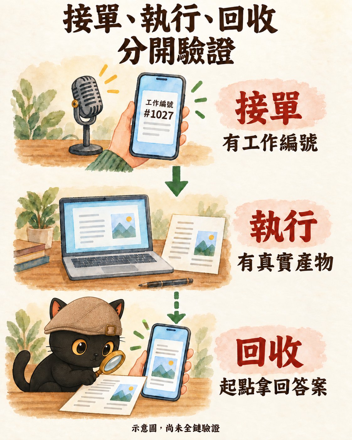 接單、執行、回收分開驗證圖解定稿