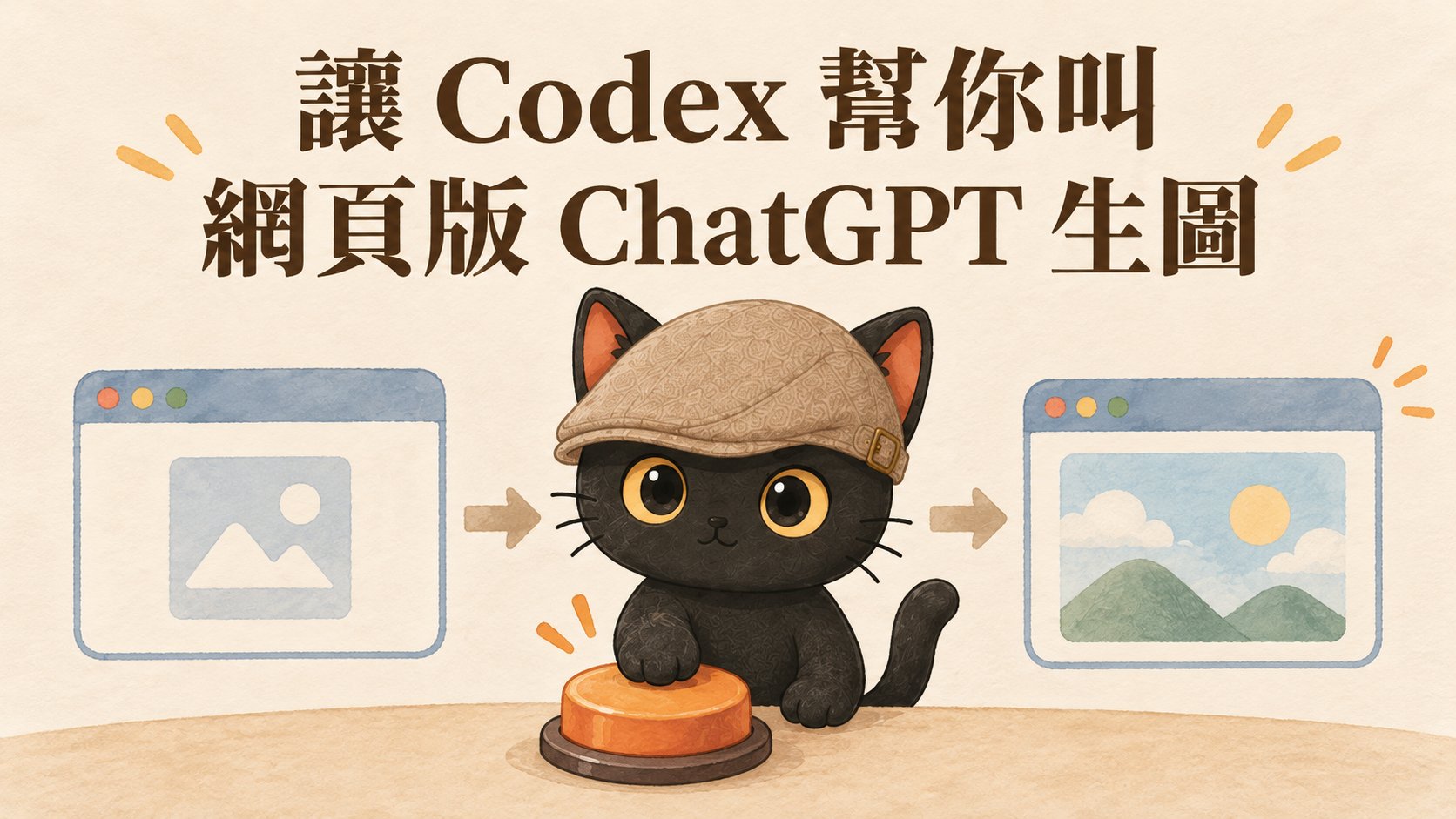 咪卡按下派工按鈕，讓 Codex 幫你叫網頁版 ChatGPT 生圖