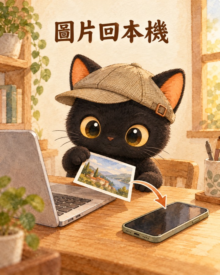 Work 模式測試圖，指令要求不加字，圖上卻寫了圖片回本機
