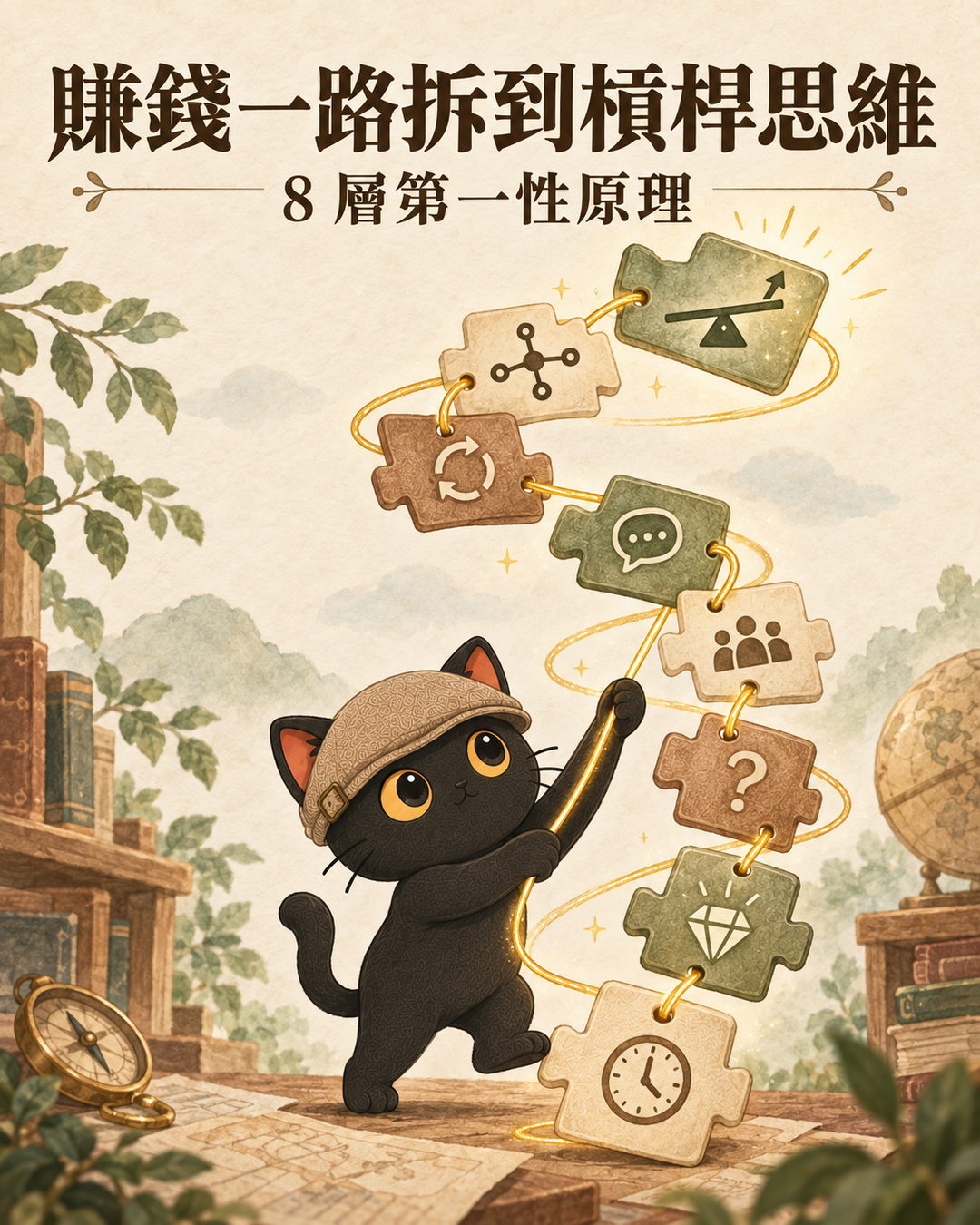 咪卡輪播卡封面：賺錢一路拆到槓桿思維，8 層第一性原理