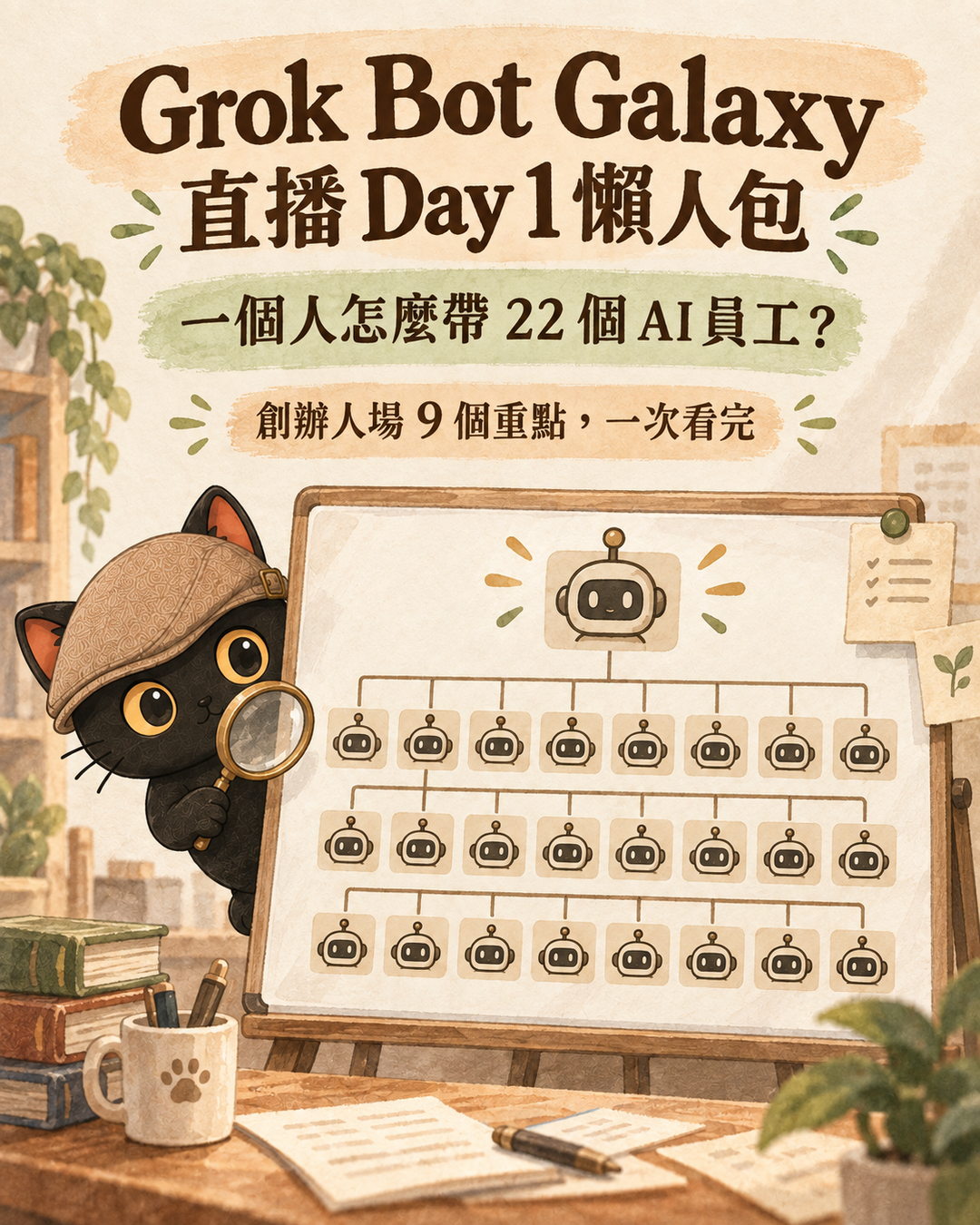 Grok Bot Galaxy 直播 Day 1 創辦人場輪播卡封面