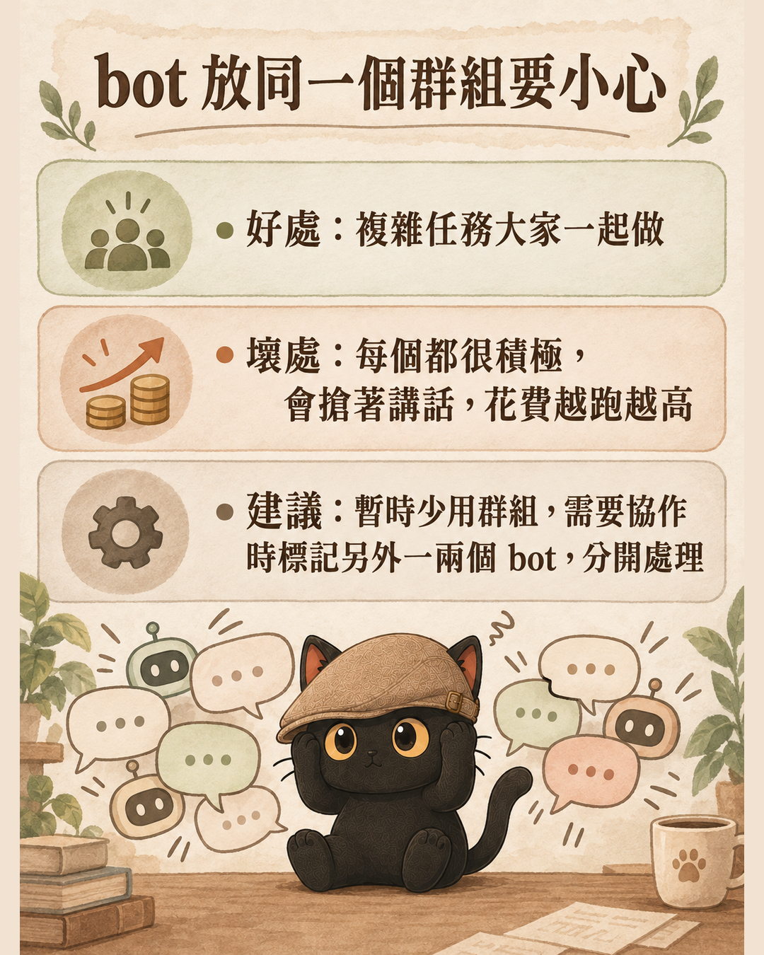 bot 群組搶話與花費的輪播卡