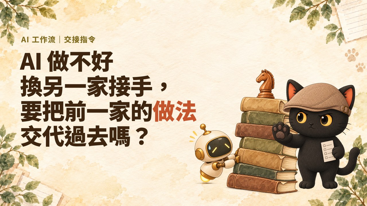 做不好的小機器人心虛冒汗，推著一大疊頂端放著西洋棋騎士的舊手冊；咪卡舉掌擋住，另一手拿著只有四個勾選框的薄卡