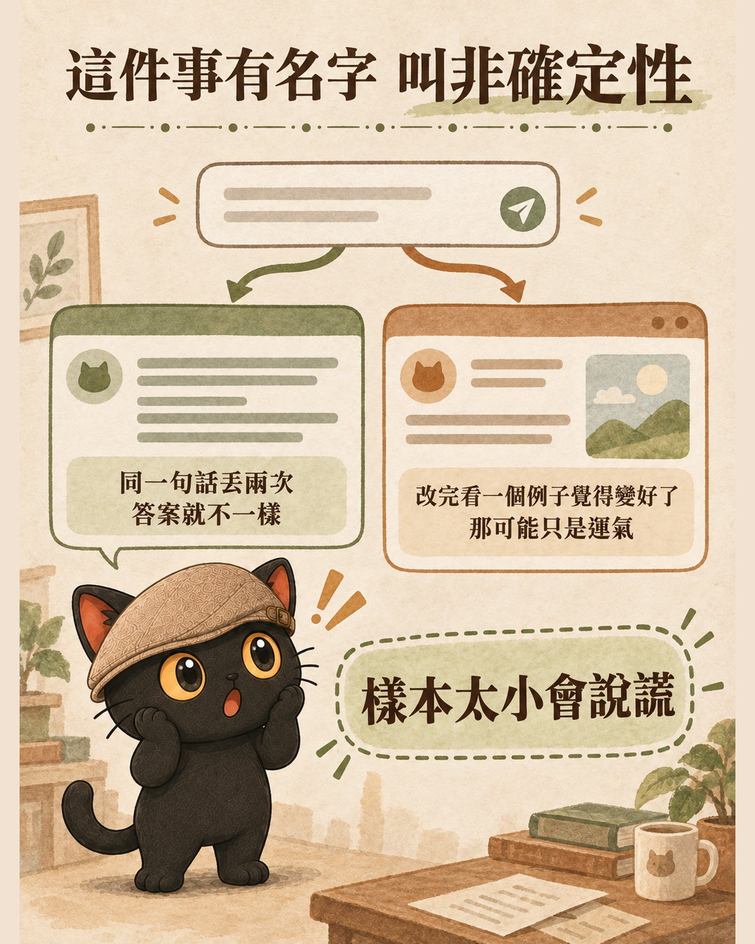 同一個問題問兩次，AI 給出兩個不同的答案