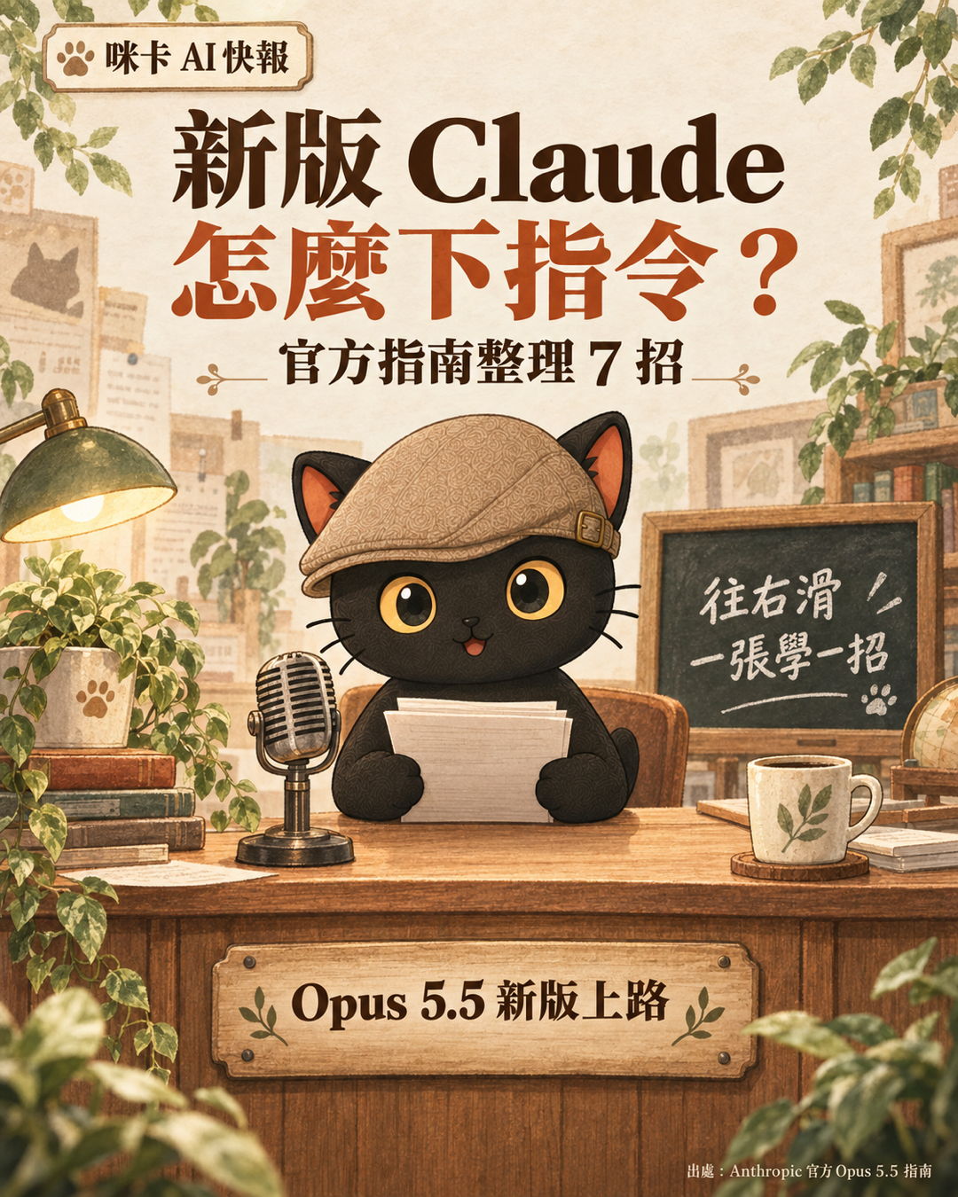 咪卡坐在主播台播報：新版 Claude 怎麼下指令？官方指南整理 7 招