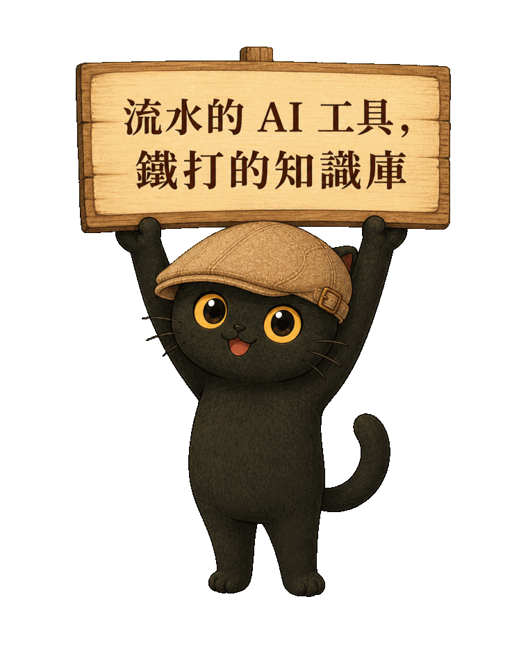 咪卡雙手舉牌：流水的 AI 工具，鐵打的知識庫
